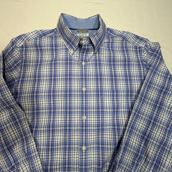 Jos. A. Bank Other - Jos. A. Bank 1905 Men’s Blue White Plaid Dress Shirt Tailored Fit Medium